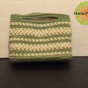 Handbag CROCHET PATTERN Crochet Puff Stitch Stripe Handbag Pattern
