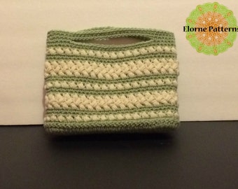 Handbag CROCHET PATTERN Crochet Puff Stitch Stripe Handbag Pattern