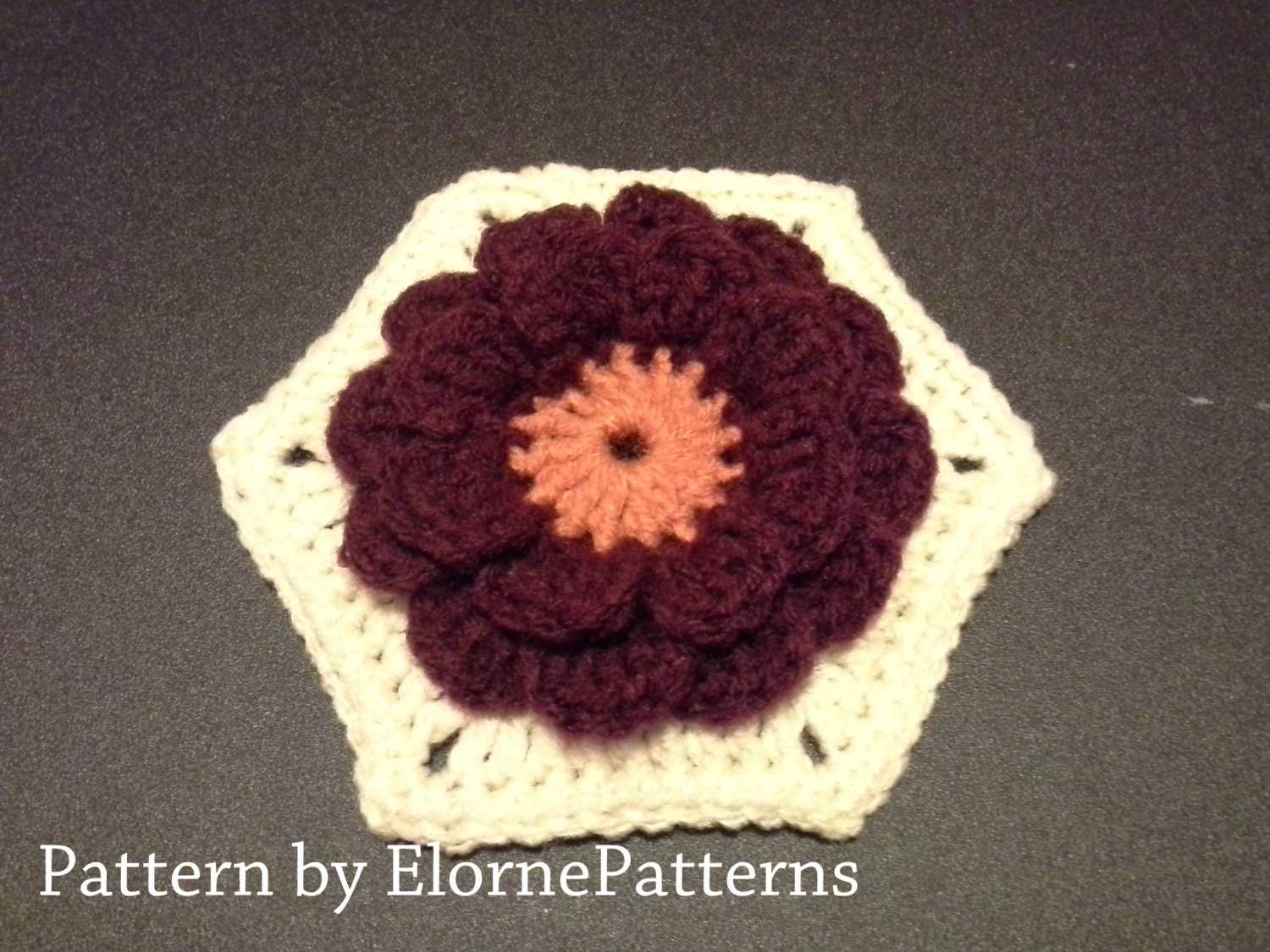CROCHET PATTERN Crochet 3D Flower Granny Hexagon - Etsy