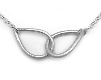 6 Options Sterling Silver Gemstone Infinity Twist Teardrop Necklace