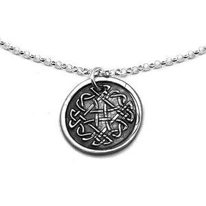 Sterling Silver Celtic Necklace, Irish Jewelry Celtic Knot Necklace, Round Silver Necklace, Simple Celtic Jewelry Irish Necklace image 1