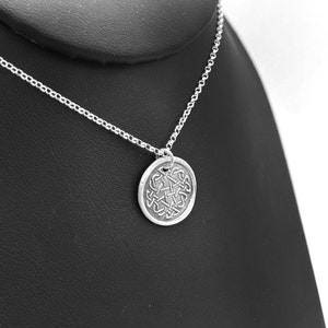 Sterling Silver Celtic Necklace, Irish Jewelry Celtic Knot Necklace, Round Silver Necklace, Simple Celtic Jewelry Irish Necklace image 6