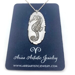 Silver Seahorse Necklace Ocean Jewelry, Seahorse Pendant Beach Lover Necklace, Seahorse Jewelry Beach Pendant, Beach Jewelry Silver image 1