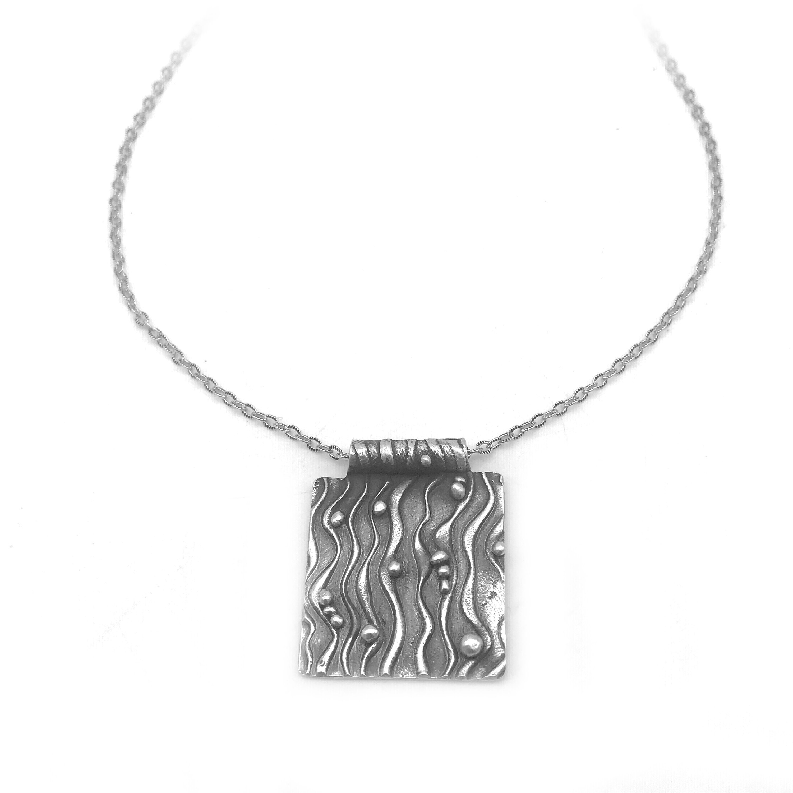 Beach Lovers Necklace, Ocean Necklace Beach Jewelry, Silver Beach