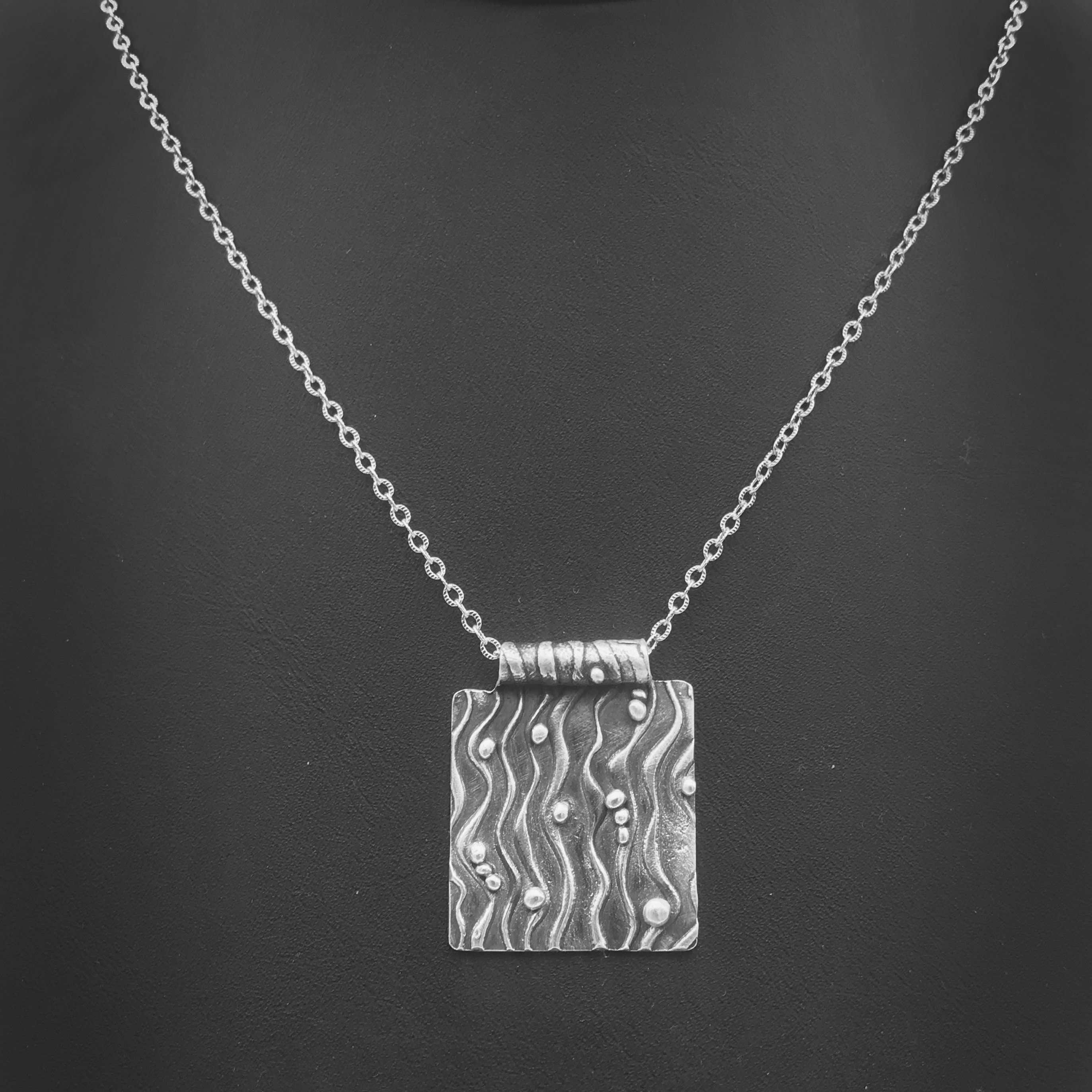 Beach Lovers Necklace, Ocean Necklace Beach Jewelry, Silver Beach