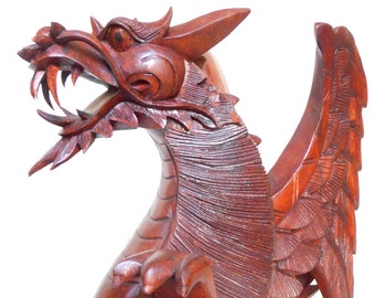 Dragon handcarved from Wood Height  40 cm