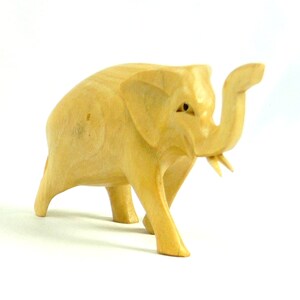 Elefant handgeschnitzt Holzfigur Skulptur 11x8x5 cm Bild 5