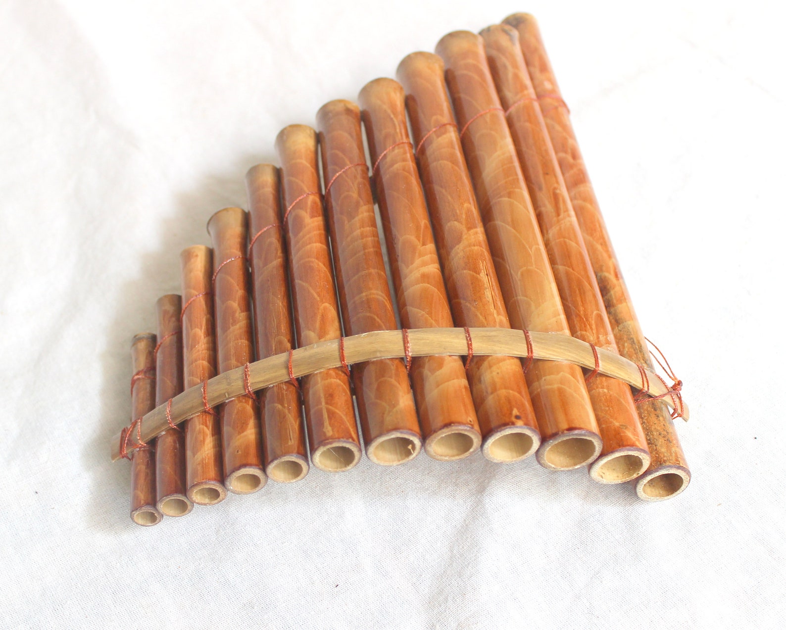 Pan flute made of bamboo handmade 8 tubes 15 x 11 cm Etsy