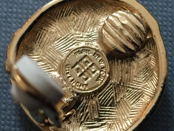 Vintage Givenchy Coin Medallion Logo Gold Tone Cl… - image 9