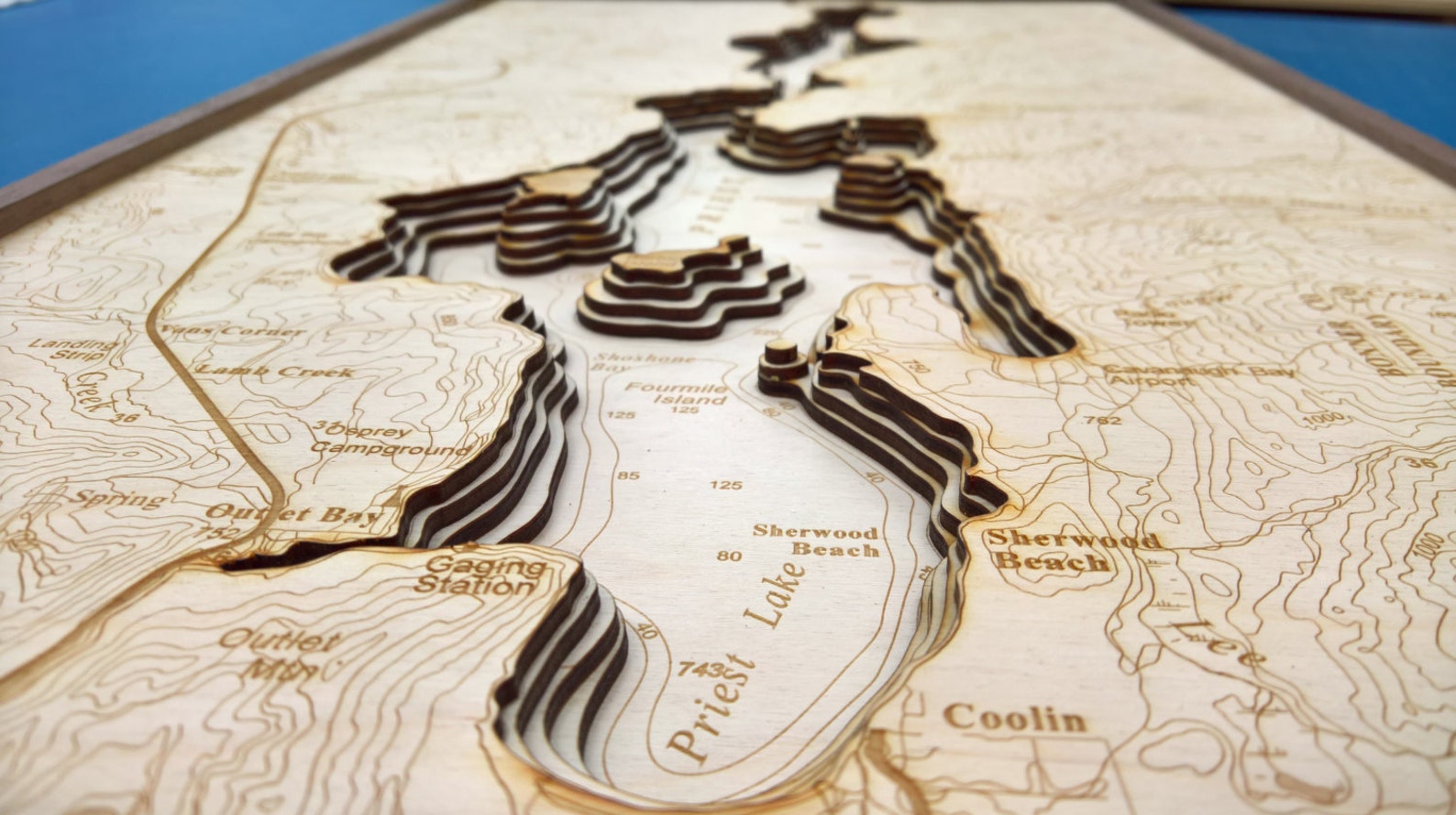 Priest Lake Laser Cut Lake Made in Sandpoint Idaho Etsy