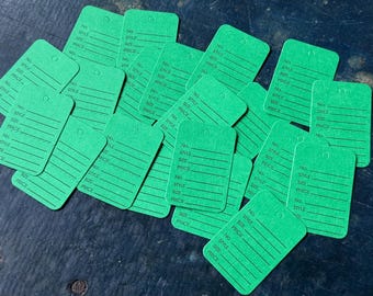 20 Small Vintage Tags - Green | Paper Crafting | Paper Ephemera | Junk Journal Supplies