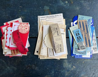 60 piece Red, White & Blue Journal Kit – Vintage Ephemera for Junk Journals (003)