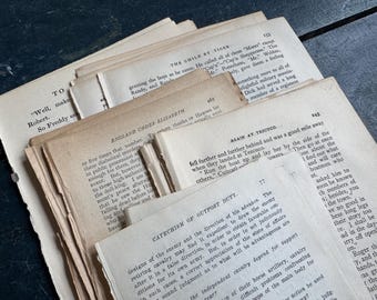 25 pcs - Assorted Vintage Book Pages Paper Pack | Paper Crafting | Ephemera | Junk Journal Supplies