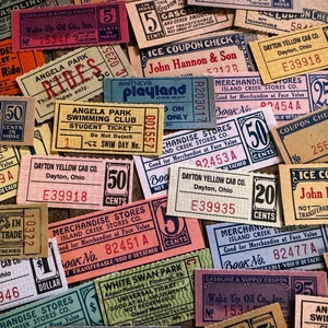 33 Vintage Coupon Book Ticket Assortment | Journaling Supplies | Ephemera | Vintage Paper