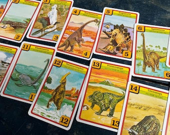 16 Vintage Paleo Pals Dinosaur Cards | Ephemera | Junk Journal Supplies