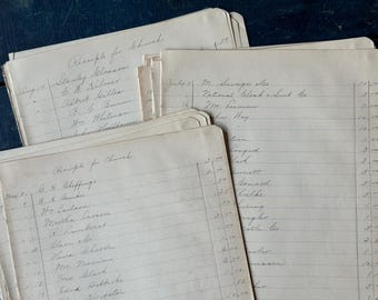 8 Vintage Paper Sheets with Beautiful Handwriting - 1910s to 1920s | Paper Crafting | Ephemera | Junk Journal Supplies