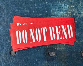 5 Vintage Red Dennison "Do Not Bend" Gummed Labels - Gummed | Paper Crafting | Ephemera