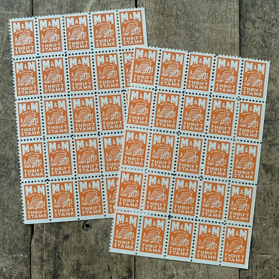 50 Vintage M&M Saver Stamps Paper Crafting Paper Ephemera Etsy