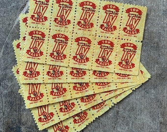 50 Vintage Top Value Saver Stamps | Paper Crafting | Paper Ephemera | Junk Journal Supplies