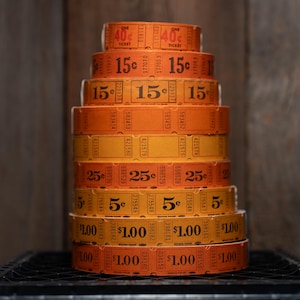 24 Vintage Orange Tickets - #1 | Paper Crafting | Paper Ephemera | Junk Journal Supplies
