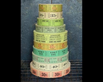 24 Vintage Green Tickets | Paper Crafting | Paper Ephemera | Junk Journal Supplies