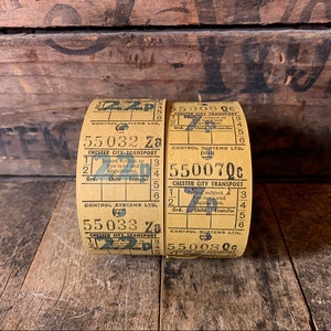 24 Vintage British Bus Tickets | Paper Crafting | Paper Ephemera | Junk Journal Supplies