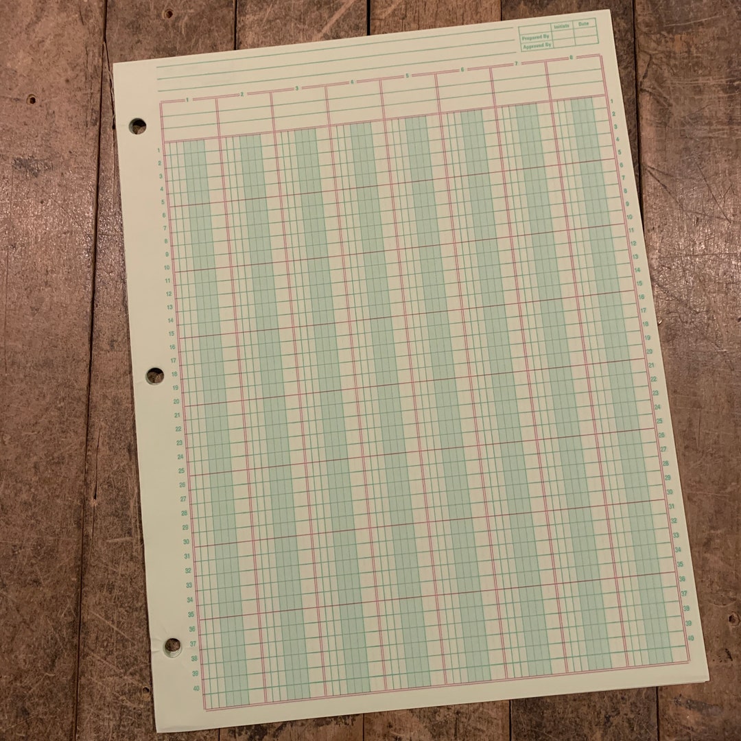 20 Vintage Green Ledger Paper Sheets Paper Crafting Paper Etsy