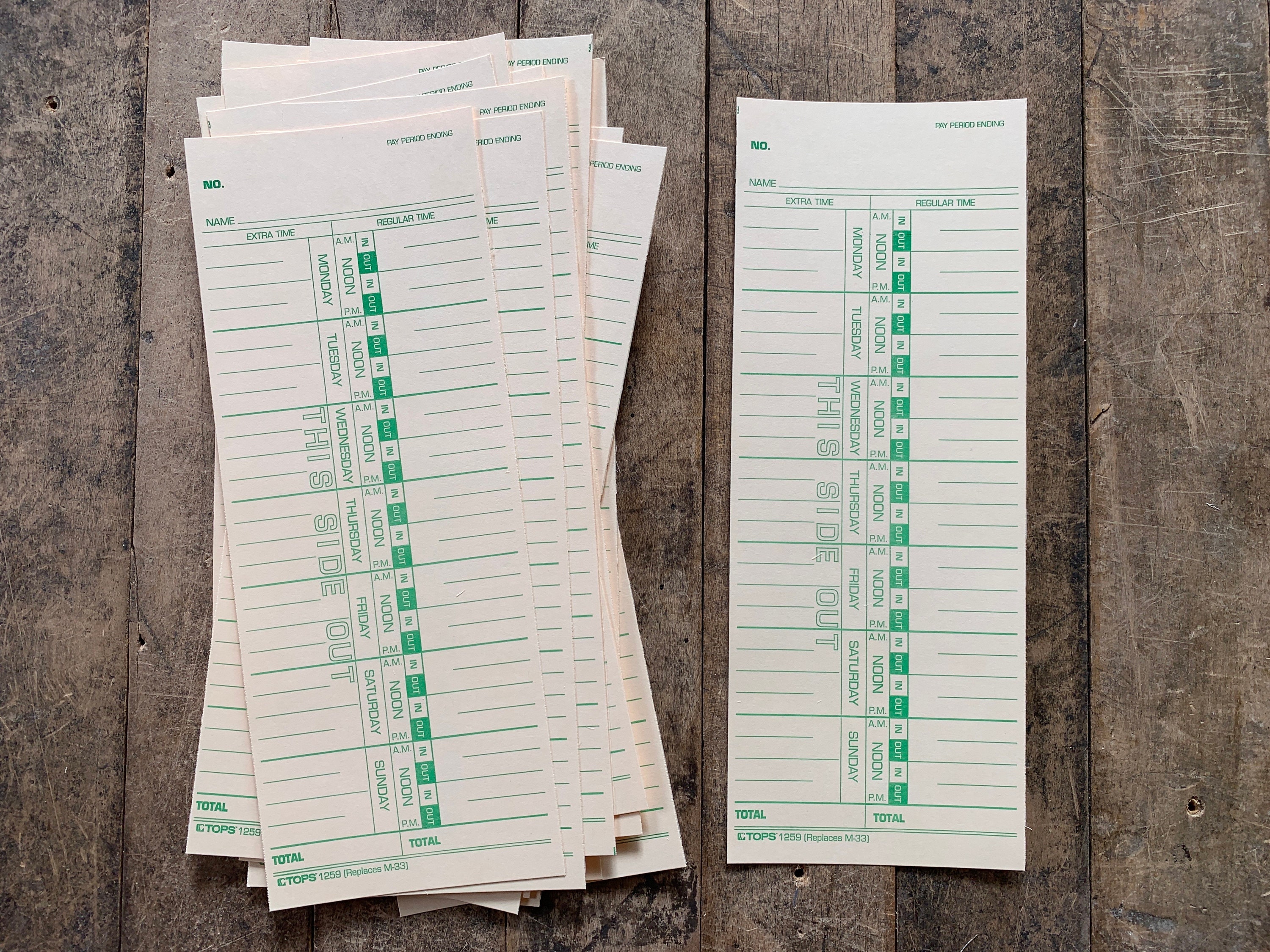 Timecard - Handmade Paper