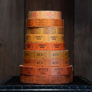 24 Vintage Orange Tickets - #2 | Paper Crafting | Paper Ephemera | Junk Journal Supplies