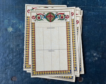 10 Vintage Bridge Score Sheets | Paper Crafting Ephemera | Junk Journal Supplies