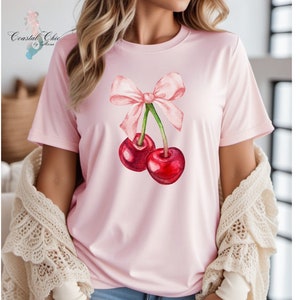 Cherry Coquette Tshirt, Cherry Coquette Shirt, Coquette tshirt, Coquettecore Tshirt, Coquette aesthetic shirt, softgirl cherry shirt
