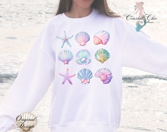 Seashells Sweatshirt: Pretty Ocean Beach Summer Top