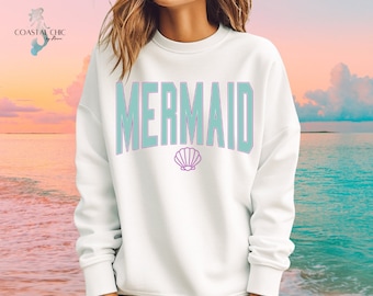 Mermaid Graphic Sweatshirt, Beach Aesthetic