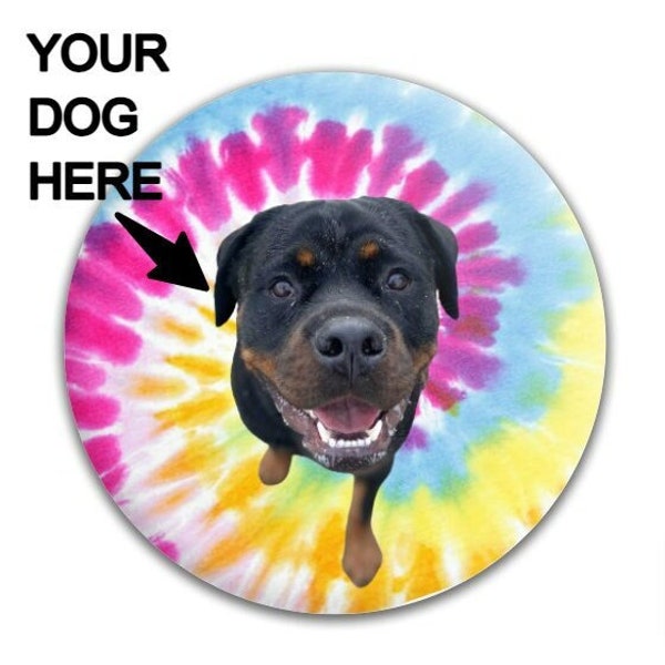 Your Dog Photo Tie Dye Background Disc - Custom Disc Golf Disc - Dynamic Discs - Prodigy - Latitude64 - Westside