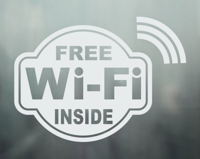 FREE WI-FI Decal Storefront Window Decal Wi-Fi Sticker.