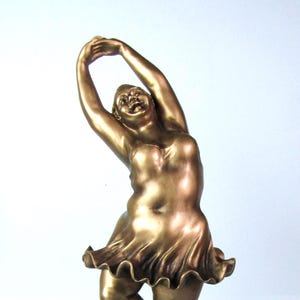 Fernando Botero Ballerina Statue Vintage Reproduction Plump Lady Ballet Dancer on Toes Resin Sculpture