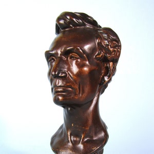 Abraham Lincoln Life Mask Bronzed Bust by Leonard Volk 1860 Vintage Reproduction