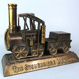 Vintage Stourbridge Lion Locomotive Rare Commemorative Desk Model Delaware & Hudson Railroad 1929