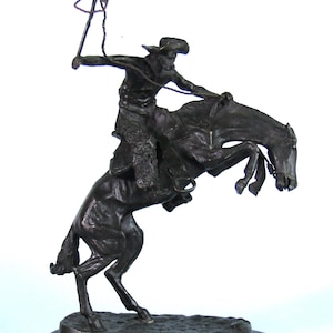 Frederic Remington Wooly Chaps Bronco Buster 11&quot; Bronze Western Sculpture Reproduction