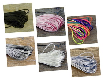 Baby Rattail, Kumihimo ,Braiding, Cord 1 mm Thickness Macramé Thread , 7 COLOURS