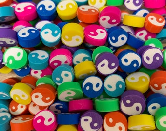 Ying Yang Polymer Clay Beads: Bright Colors, Jewelry Making