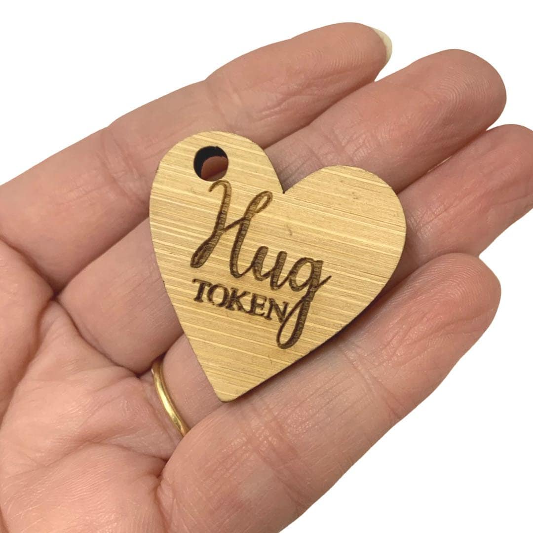 Pocket Heart Hug Tokens Little Hug Token Pocket Hug Wooden Etsy
