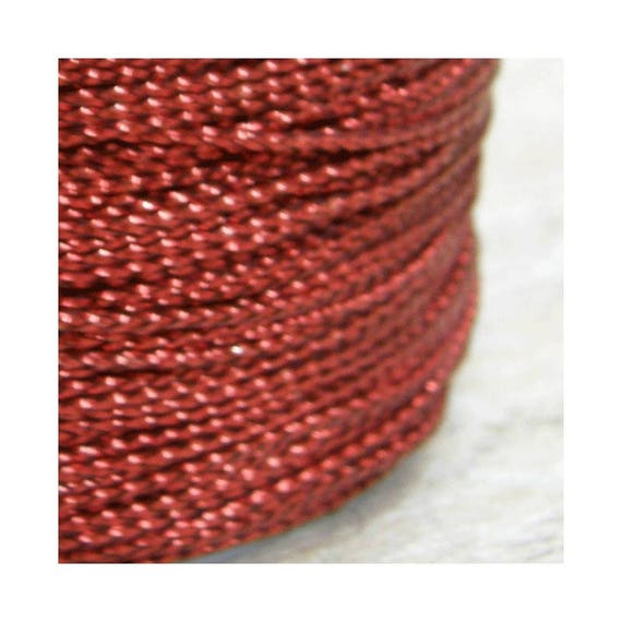 80 Meters Red Metallic Braided Rayon Cord Craft Thread Twine, 0.8
