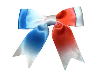 Patriotic Ribbon Bow: Red, White, and Blue Double Bow (3 inch)