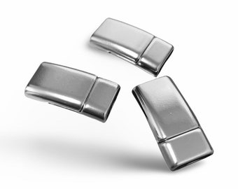 Magnetic Clasps, Kumihimo , Thread End Caps, Ideal for male Jewellery,  Brushed Silver Plated. K39-S