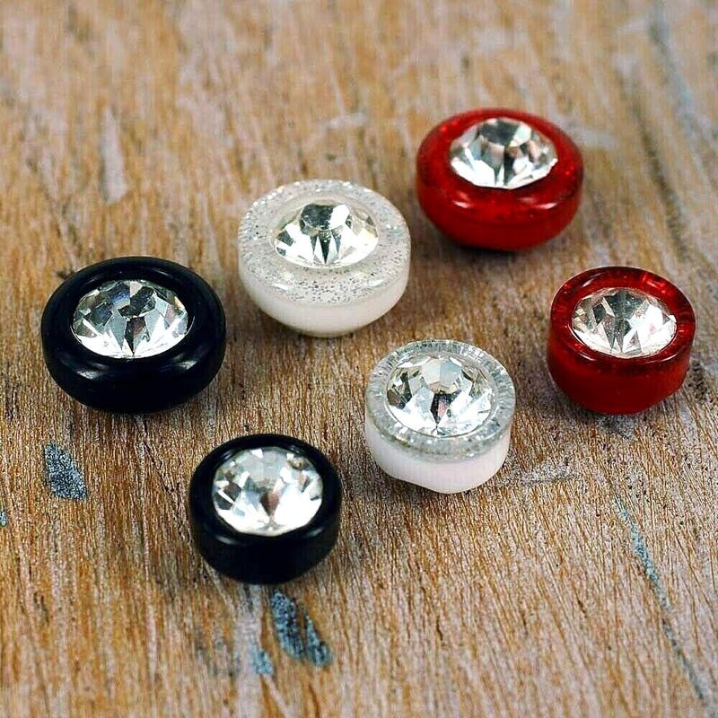 Black Rhinestone Buttons - Etsy
