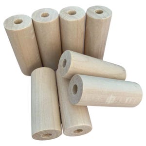 Large wooden tube beads for macrame - 8 pcs (50x20mm)