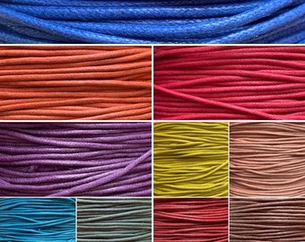 2mm Waxed Cotton Jewellery Cord, Thong, Necklace  Thong,  Necklace Cord x 10m Length supplied, Lovely New Colours