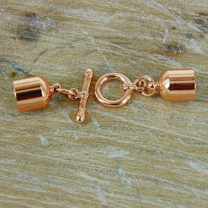 Kumihimo Thread End Tip Caps & Toggle Clasp, Complete Sets supplied, Colour is a pretty Rose Gold K410