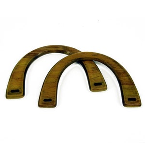 Bag Handles Large Pair of U Shaped, with 2 slots,  Natural Wood making bags Craft , Sewing Bag8